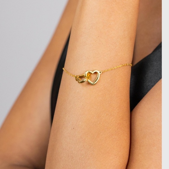 Charter Club Interlocking Heart Bracelet – Sterling Silver Adjustable - Picture 2 of 5